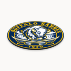 Buffalo Sabres NHL seal — angled thin-profile view; illustrative rendering