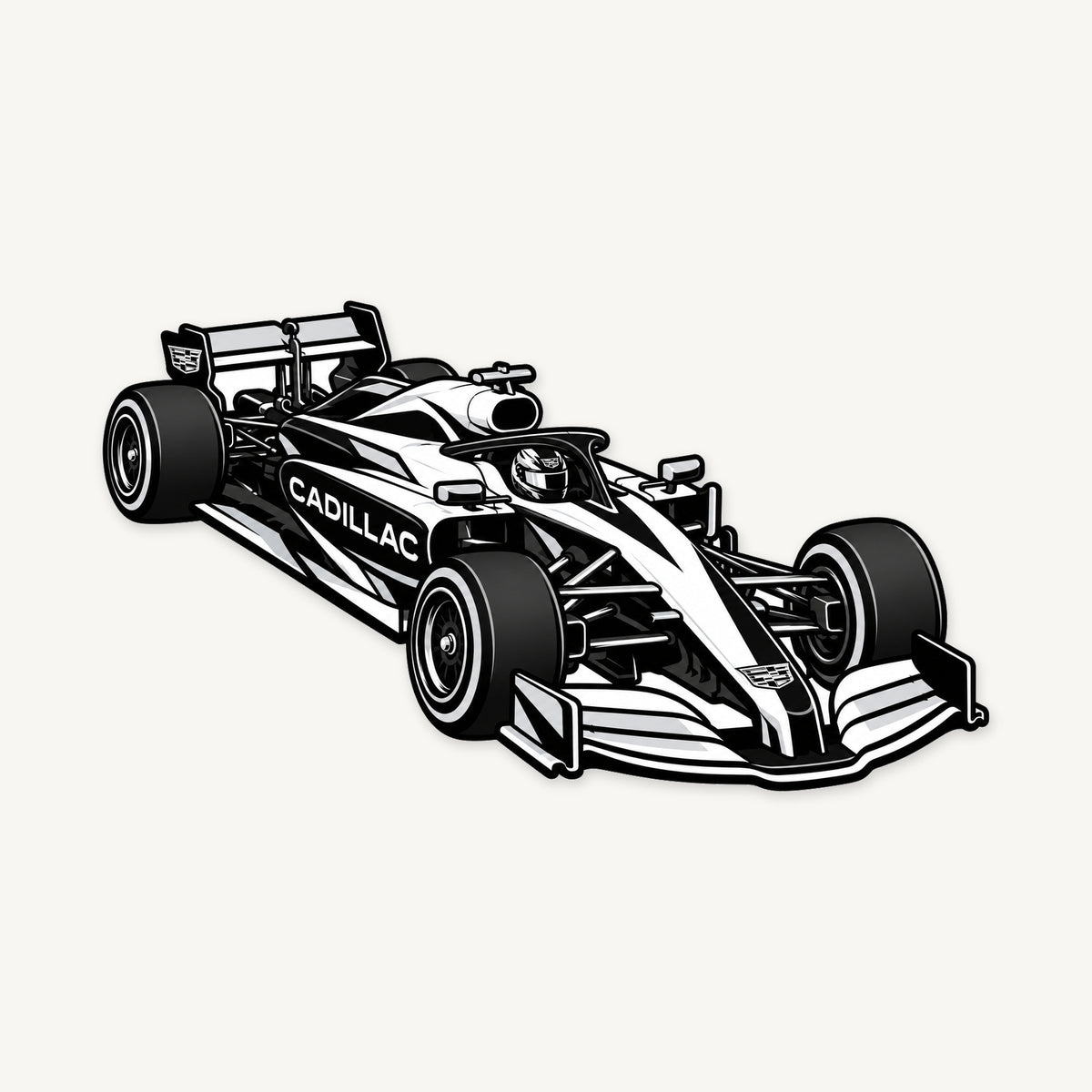 Cadillac F1 Car Sign — front view; illustrative rendering