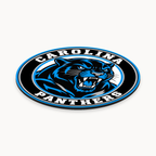 Carolina Panthers NFL seal — angled thin-profile view; illustrative rendering