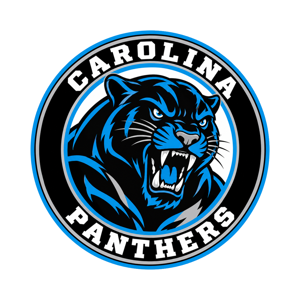 Carolina Panthers NFL seal — front view; illustrative rendering