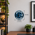 Carolina Panthers NFL seal — wall display with 9.5-inch measurements; 9.5-inch size shown; illustrative rendering