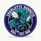 Charlotte Hornets NBA seal — front view; illustrative rendering