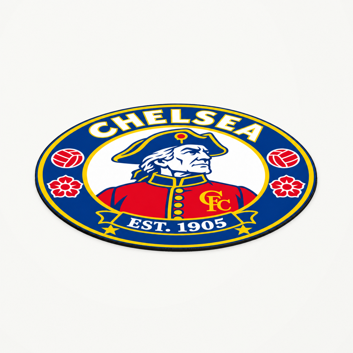 Chelsea latest soccer seal — angle illustrative rendering