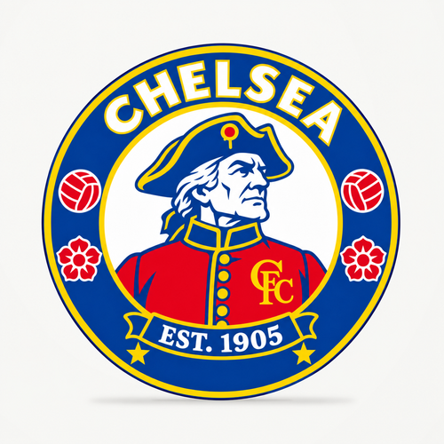 Chelsea latest soccer seal — front illustrative rendering
