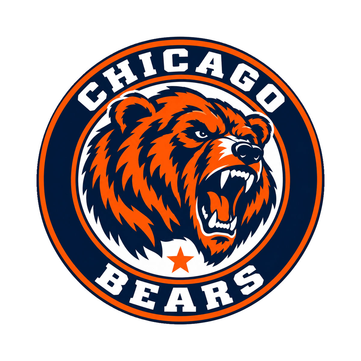 Chicago Bears NFL seal — front view; illustrative rendering