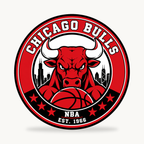 Chicago Bulls NBA seal — front view; illustrative rendering