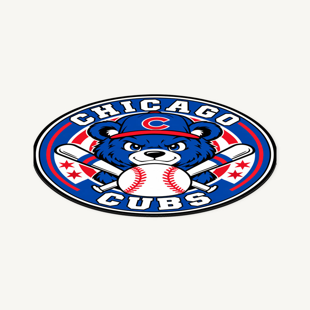 Chicago Cubs MLB Team Seal — angled view showing the thin plaque profile; illustrative rendering