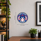 Chicago Cubs MLB Team Seal — example wall display with 9.5-inch width and height guides; illustrative rendering