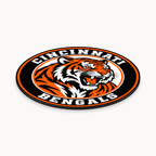 Cincinnati Bengals NFL seal — angled thin-profile view; illustrative rendering