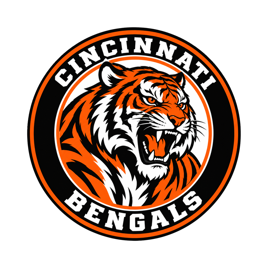 Cincinnati Bengals NFL seal — front view; illustrative rendering