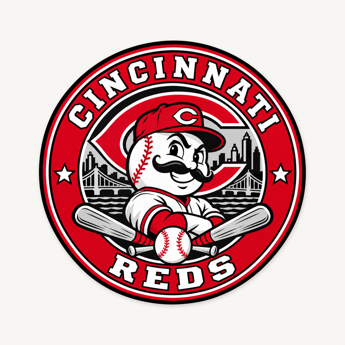 Cincinnati Reds MLB Team Seal — front view; illustrative rendering
