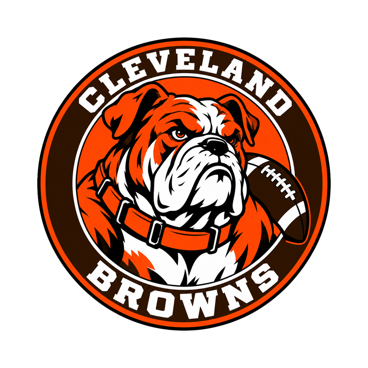 Cleveland Browns NFL seal — front view; illustrative rendering