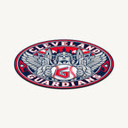 Cleveland Guardians MLB Team Seal — angled view showing the thin plaque profile; illustrative rendering
