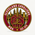 Cleveland Cavaliers NBA seal — front view; illustrative rendering