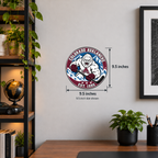 Colorado Avalanche NHL seal — wall display with 9.5-inch measurements; 9.5-inch size shown; illustrative rendering