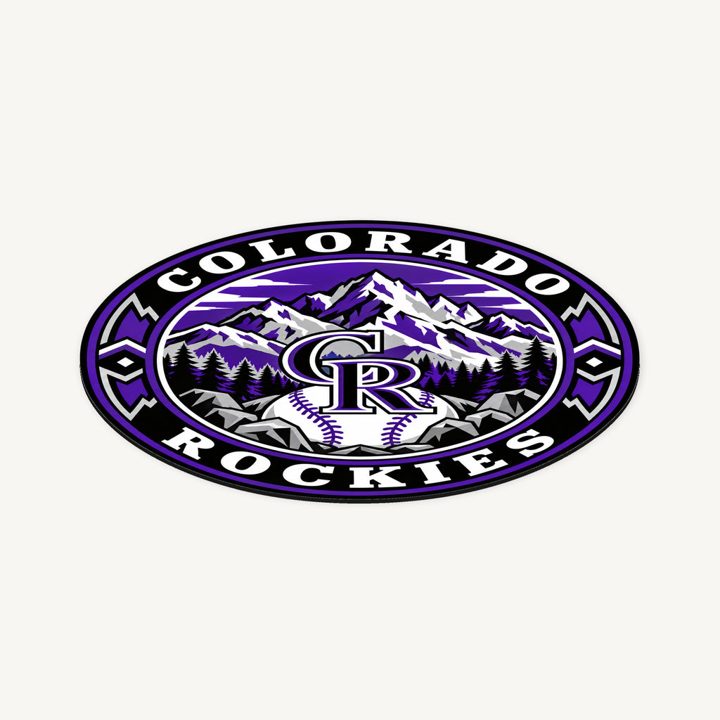 Colorado Rockies MLB Team Seal — angled view showing the thin plaque profile; illustrative rendering