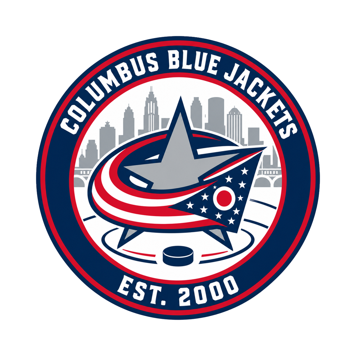 Columbus Blue Jackets NHL seal — complete front view; illustrative rendering