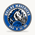 Dallas Mavericks NBA seal — front view; illustrative rendering