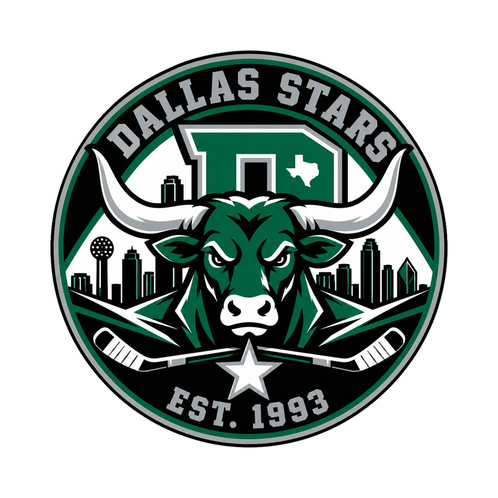 Dallas Stars NHL seal — complete front view; illustrative rendering