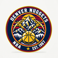 Denver Nuggets NBA seal — front view; illustrative rendering