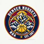 Denver Nuggets NBA seal — front view; illustrative rendering