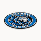 Detroit Lions NFL seal — angled thin-profile view; illustrative rendering