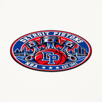 Detroit Pistons 3D-printed NBA seal — angled view showing the thin profile; illustrative rendering