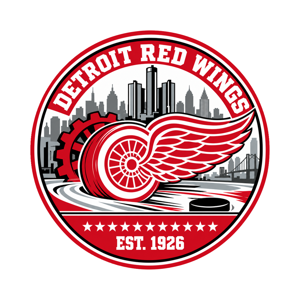 Detroit Red Wings NHL seal — complete front view; illustrative rendering
