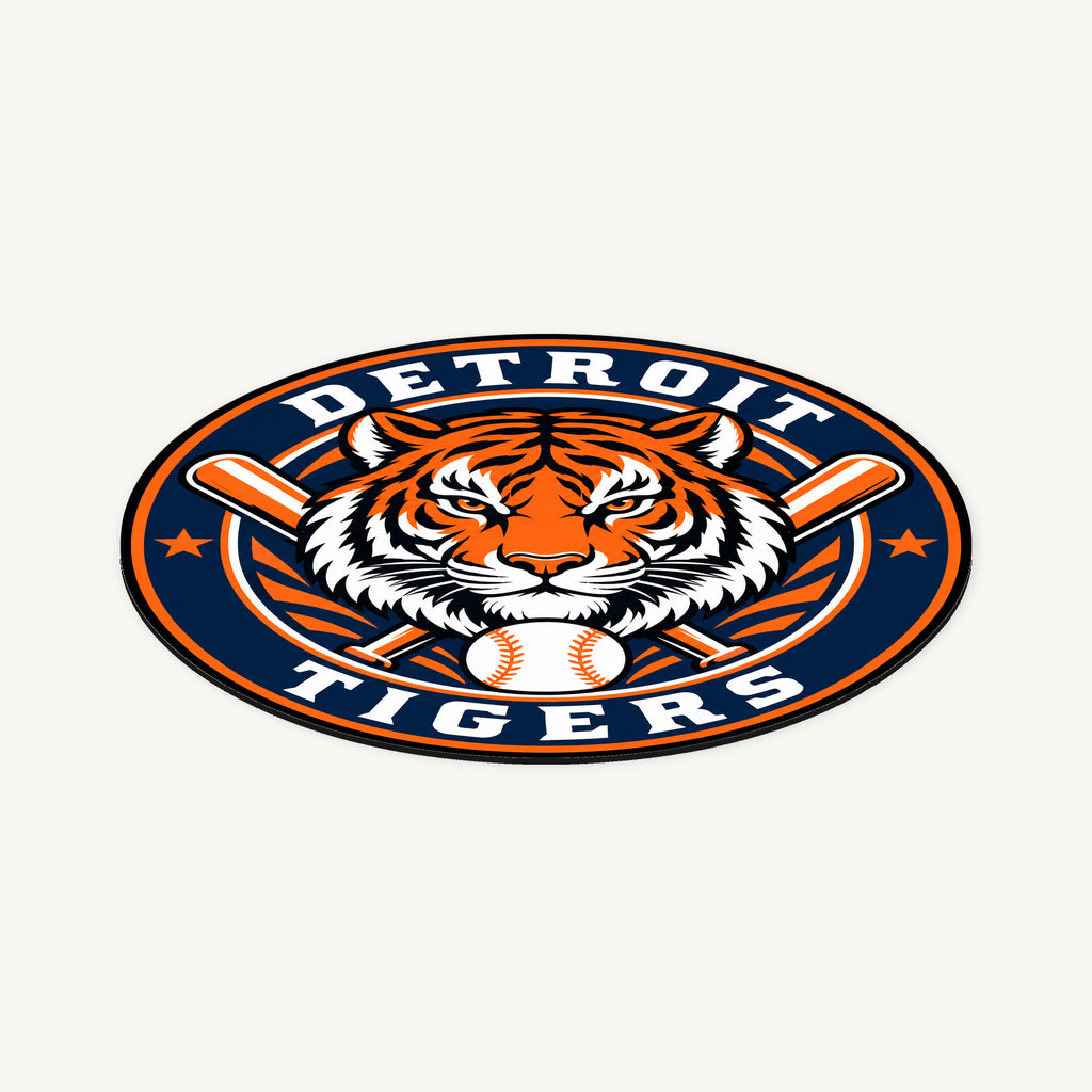 Detroit Tigers MLB Team Seal — angled view showing the thin plaque profile; illustrative rendering