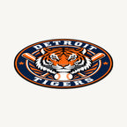 Detroit Tigers MLB Team Seal — angled view showing the thin plaque profile; illustrative rendering