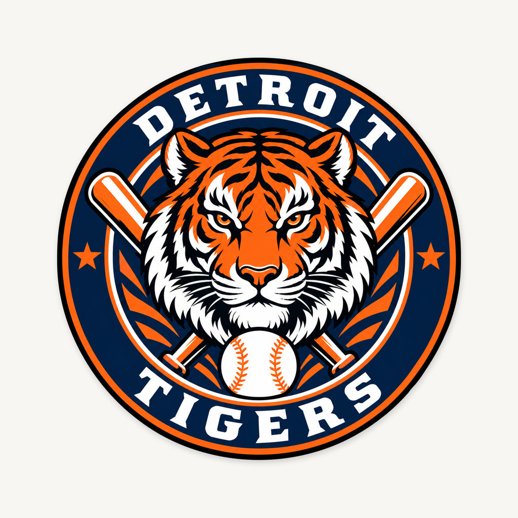 Detroit Tigers MLB Team Seal — front view; illustrative rendering