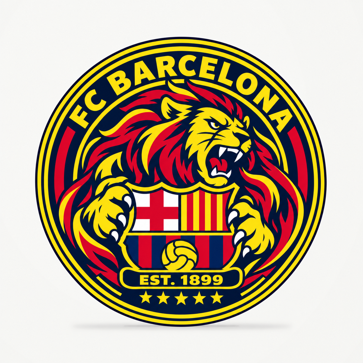 FC Barcelona latest seal design — front illustrative rendering