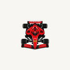 Ferrari F1 Car Sign — angled view showing the thin plaque profile; illustrative rendering