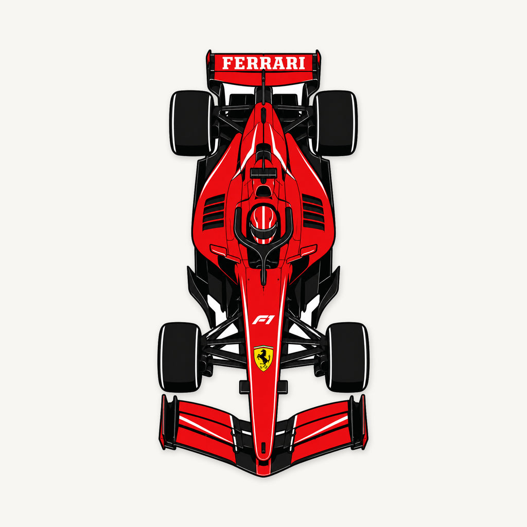 Ferrari F1 Car Sign — front view; illustrative rendering