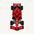 Ferrari F1 Car Sign — front view; illustrative rendering