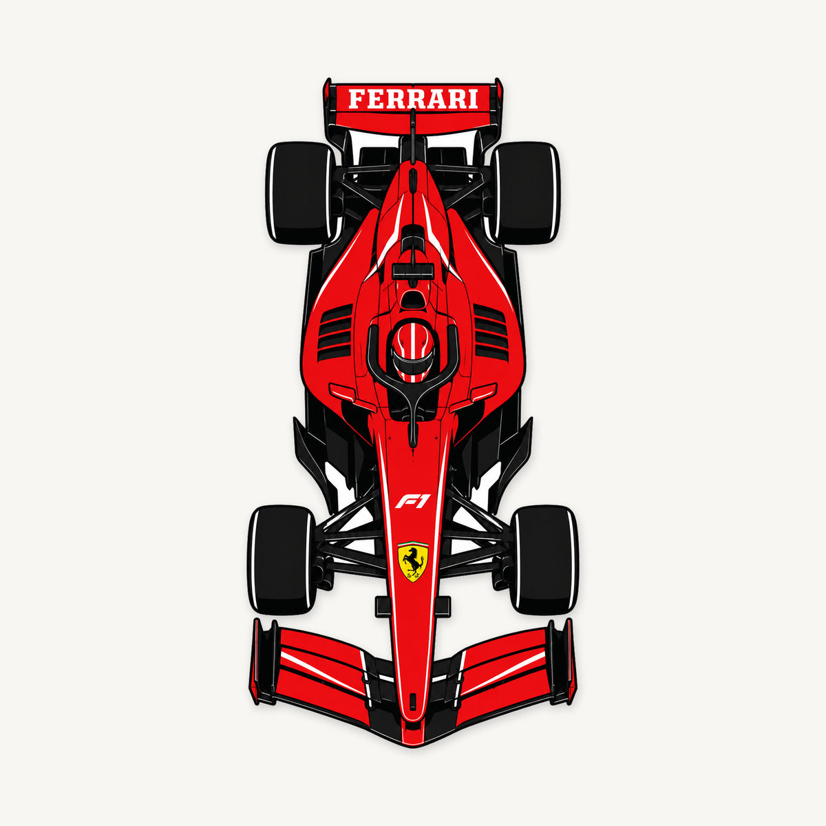 Ferrari F1 Car Sign — front view; illustrative rendering