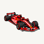 Ferrari F1 Car Sign — Three-Quarter — front view; illustrative rendering