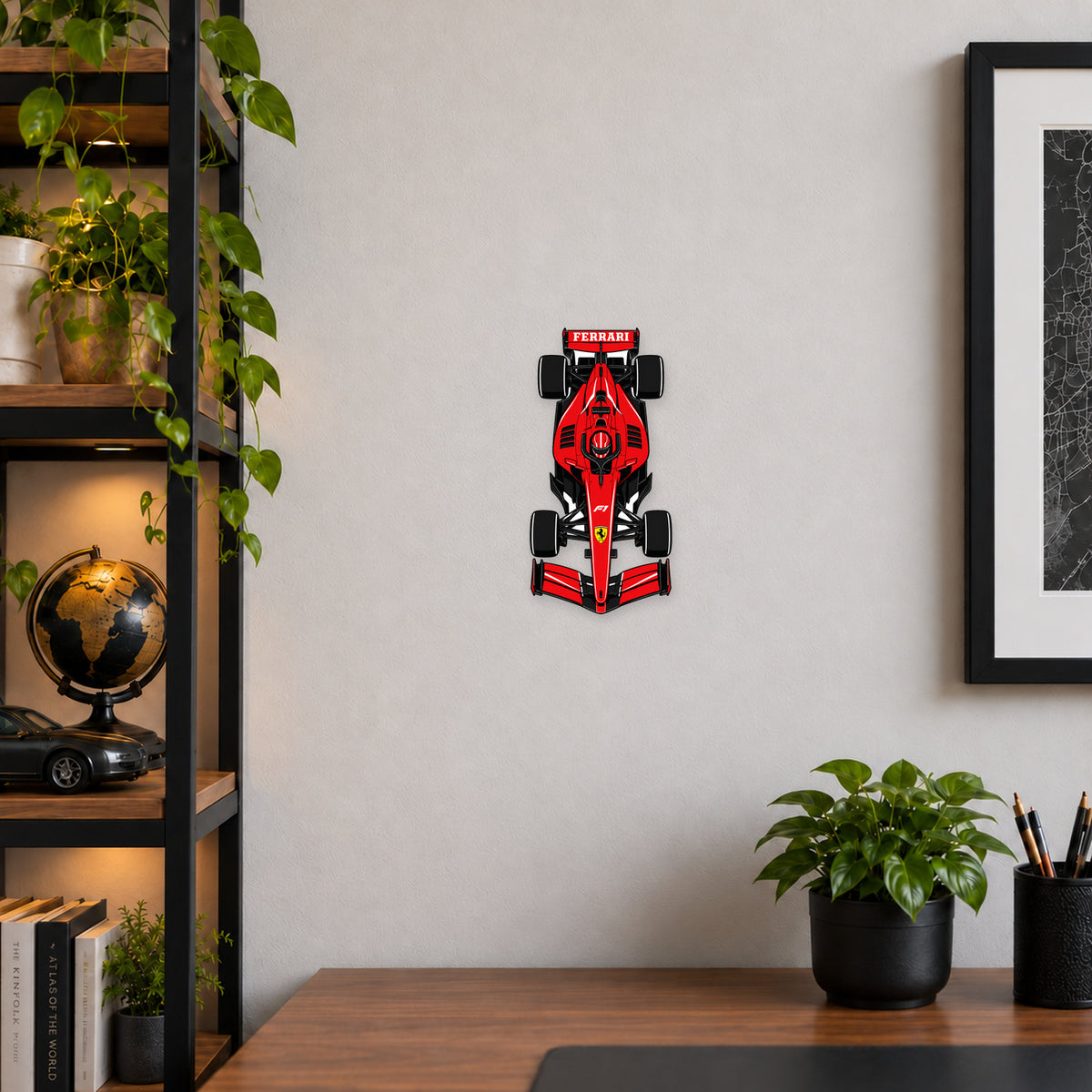 Ferrari F1 Car Sign — example wall display; illustrative rendering