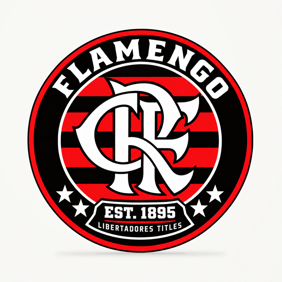 Flamengo latest soccer seal — front illustrative rendering