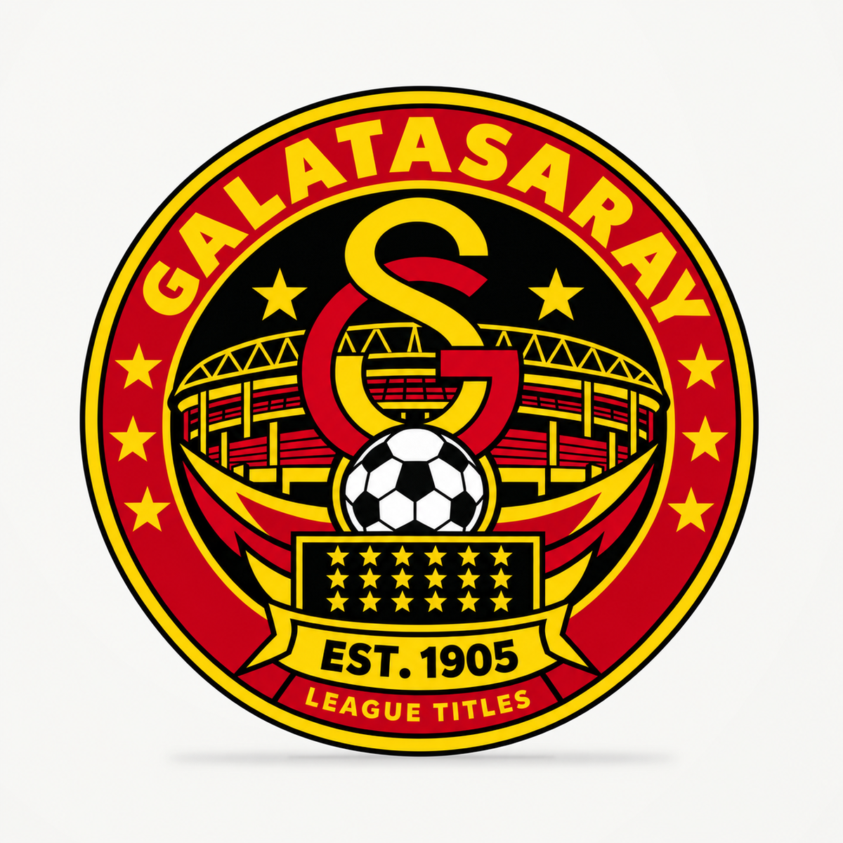 Galatasaray latest soccer seal — front illustrative rendering
