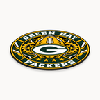 Green Bay Packers NFL seal — angled thin-profile view; illustrative rendering