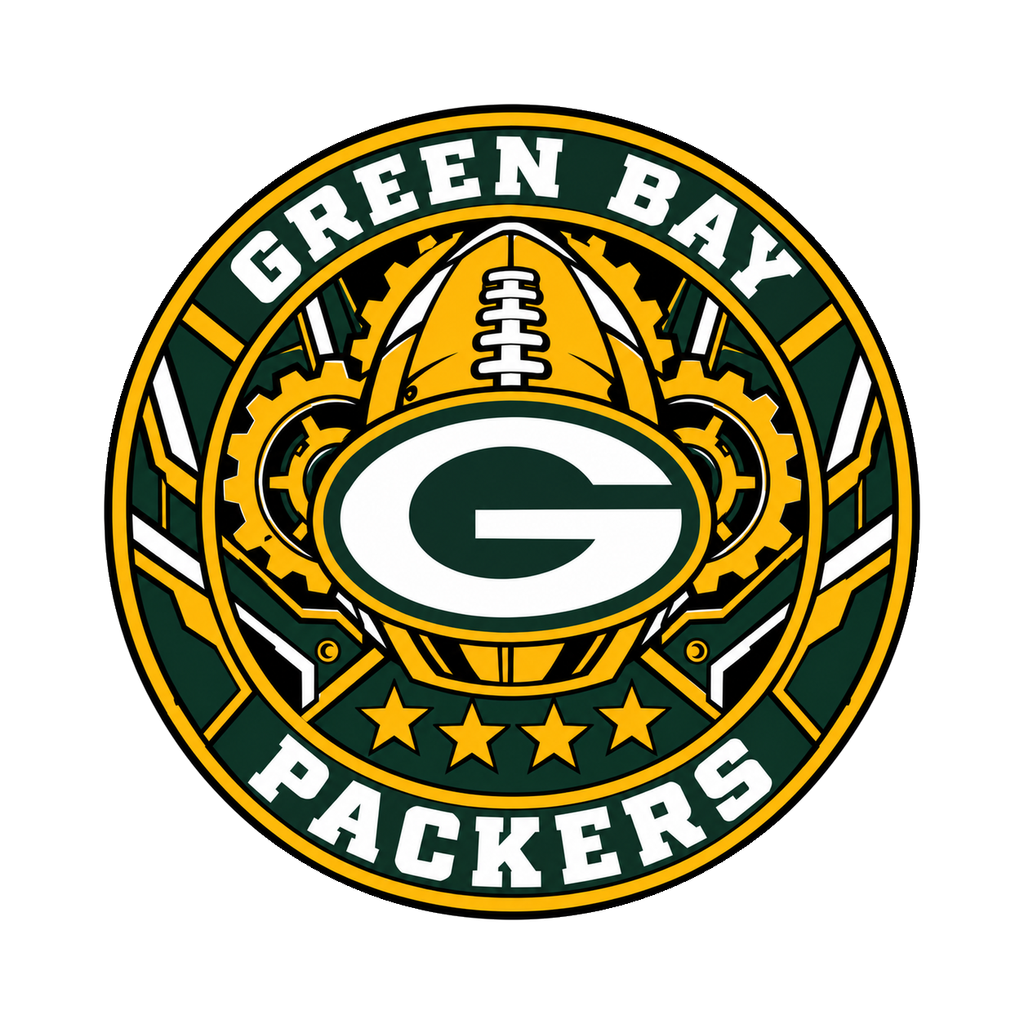 Green Bay Packers NFL seal — front view; illustrative rendering
