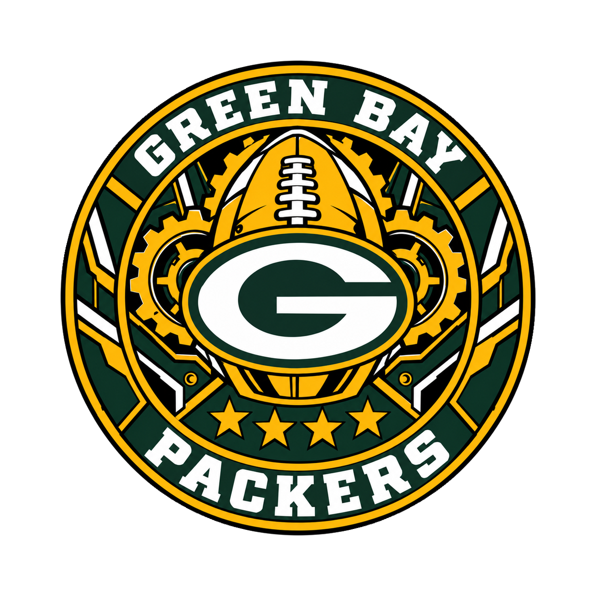Green Bay Packers NFL seal — front view; illustrative rendering
