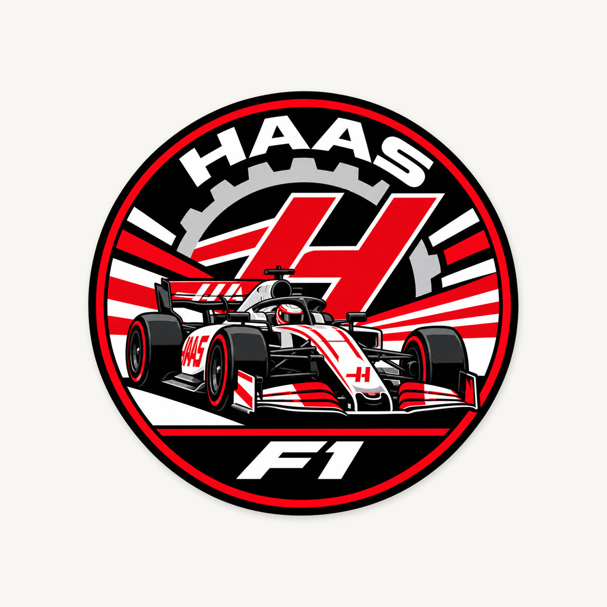 Haas F1 Team Seal — front view; illustrative rendering