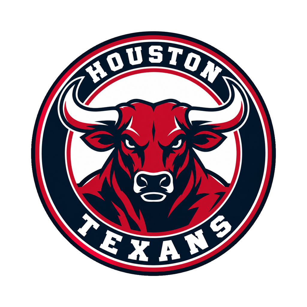 Houston Texans NFL seal — complete front view; illustrative rendering