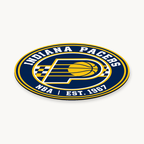 Indiana Pacers NBA seal — angled view showing thin profile; illustrative rendering