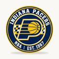Indiana Pacers NBA seal — front view; illustrative rendering