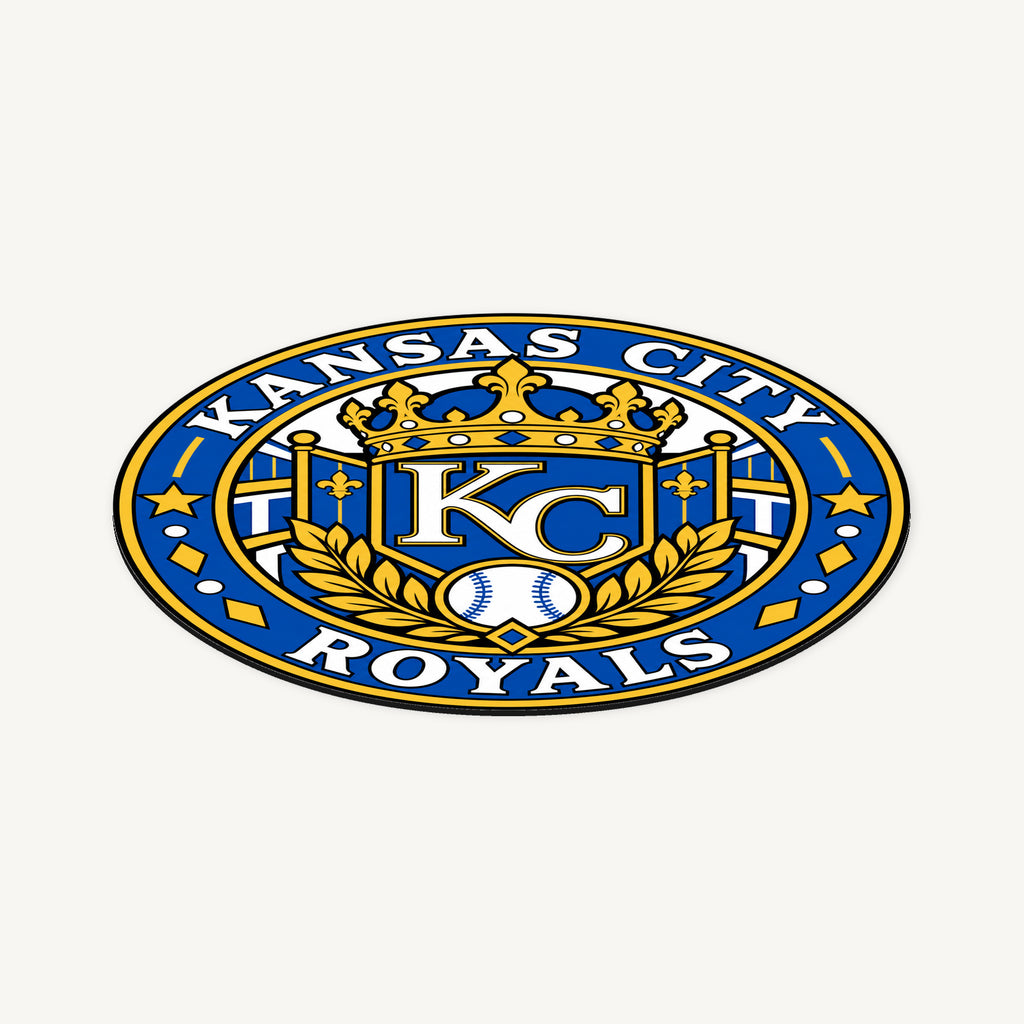 Kansas City Royals MLB Team Seal — angled view showing the thin plaque profile; illustrative rendering