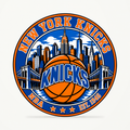 New York Knicks 3D-printed NBA seal — front view; illustrative rendering