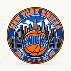 New York Knicks 3D-printed NBA seal — front view; illustrative rendering